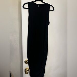 SHEIN MATERNITY Black Sleeveless Ribbed Midi Dress